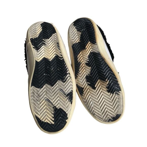 KARL LAGERFELD Slip On Sneakers Mules White Black Sherpa Edge Lace Up Size 8.5 - Picture 5 of 8